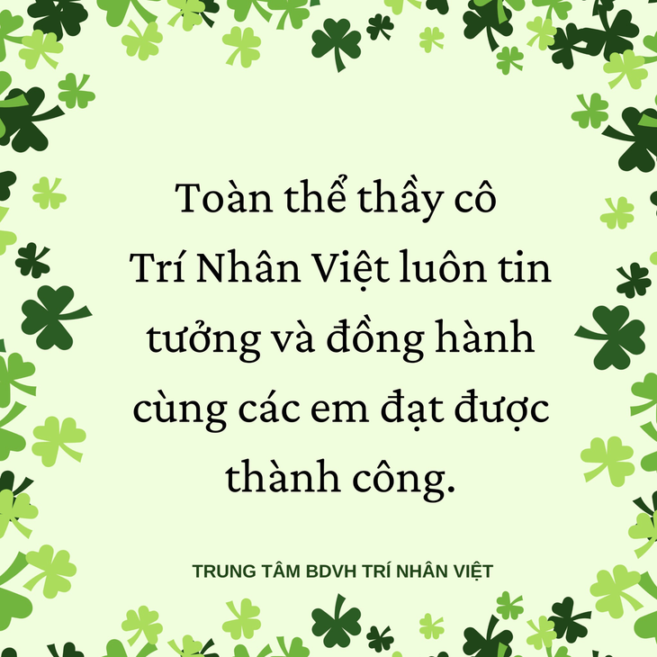 TRUNG TÂM BỒI DƯỠNG VĂN HÓA TRÍ NHÂN VIỆT